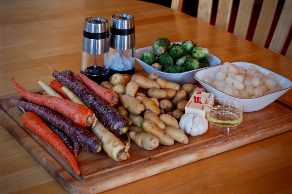 Rainbow carrots and vegetables