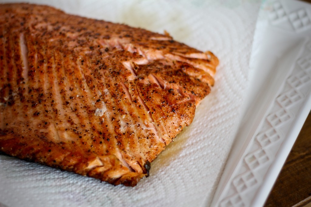 salmon with garlic honey bourbon glaze