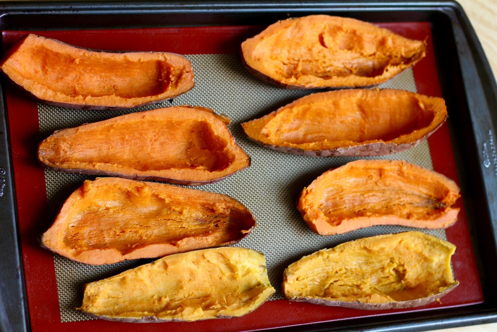 chicken stuffed sweet potato boats