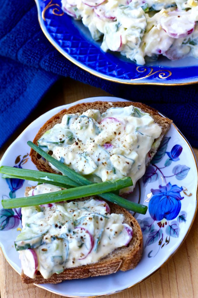 fresh cucumber radish egg salad