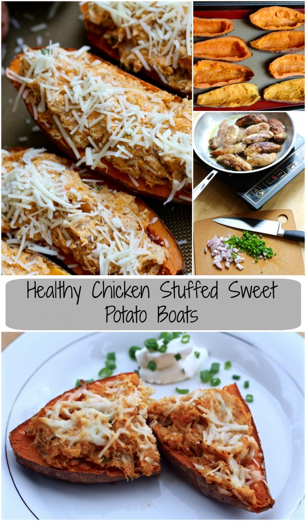 chicken stuffed sweet potato boats