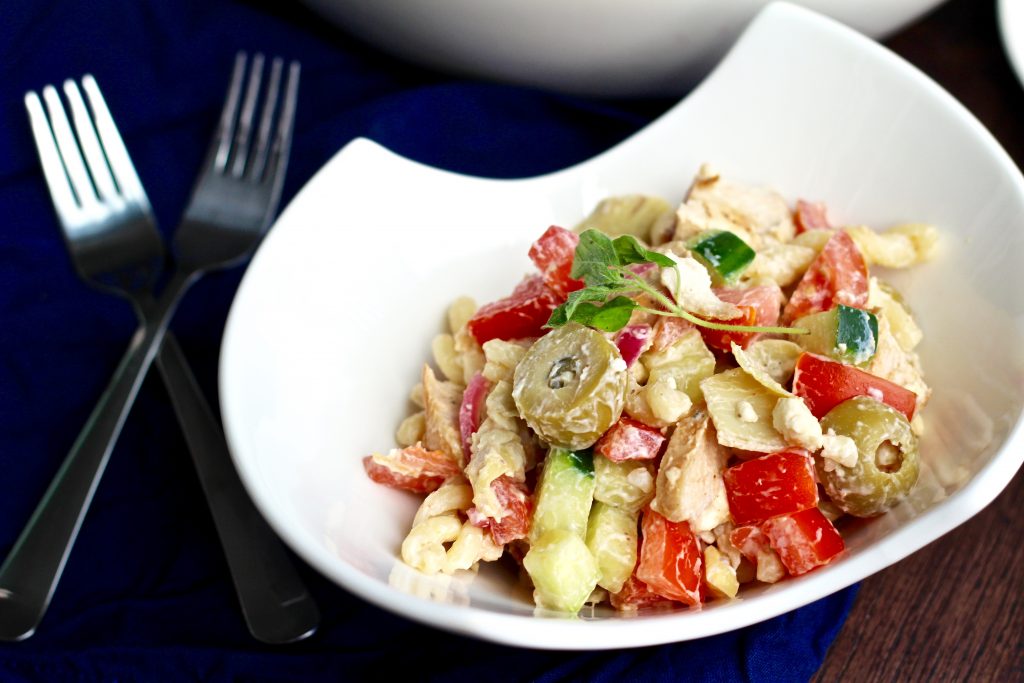 greek chicken pasta salad