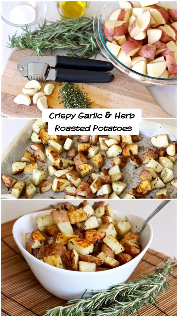 crispy garlic herb roasted potatoes