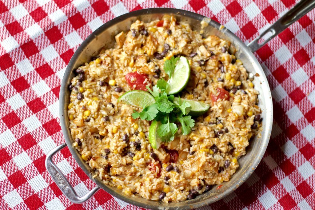 Cheesy Chicken Enchilada Rice Skillet Great For Freezing Yuli Cooks